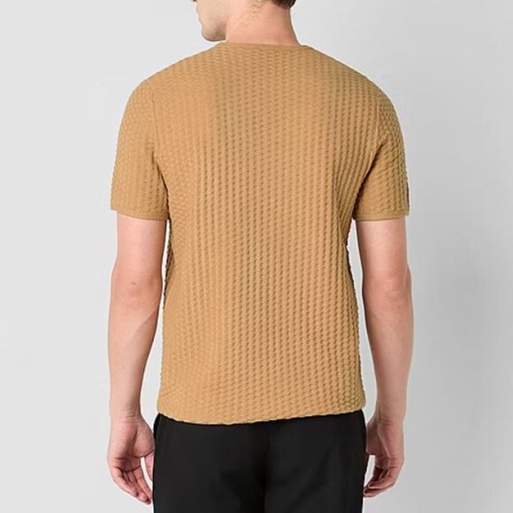 J. Ferrar Men's Crew Neck Short Sleeve Pullover Sweater Florence Brown Size XL - Picture 2 of 6